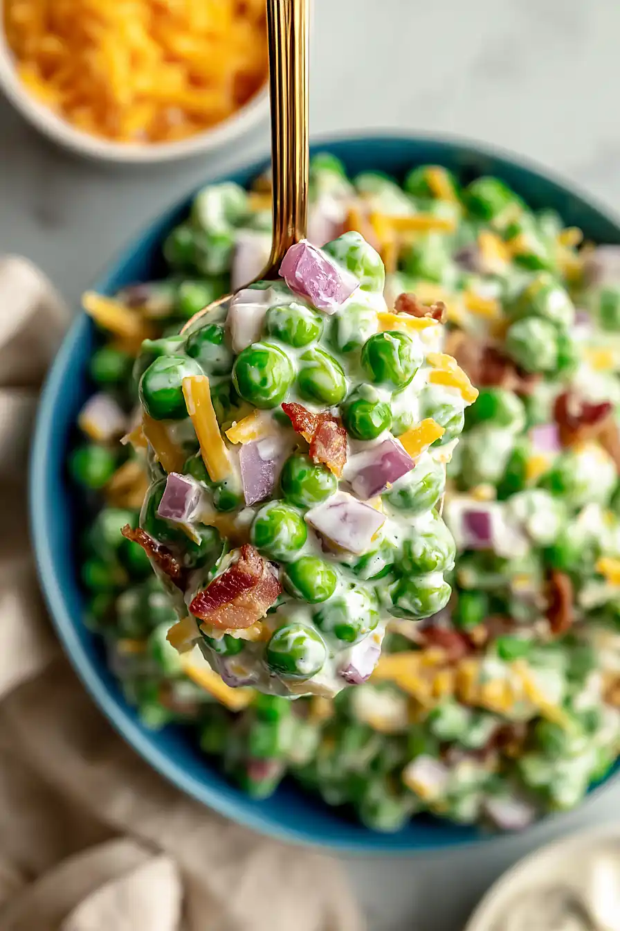 pea salad with sour cream