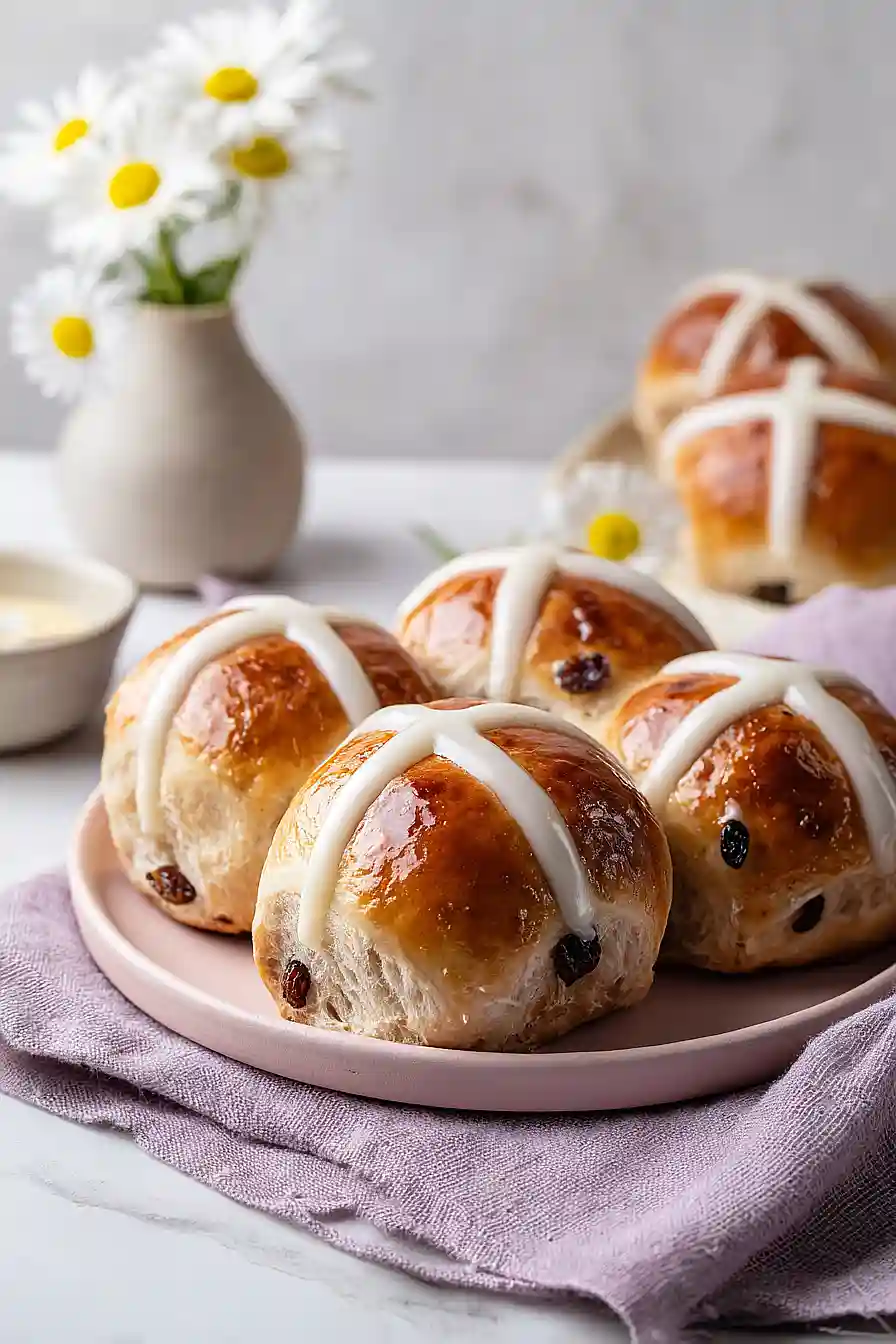 hot cross buns with icing