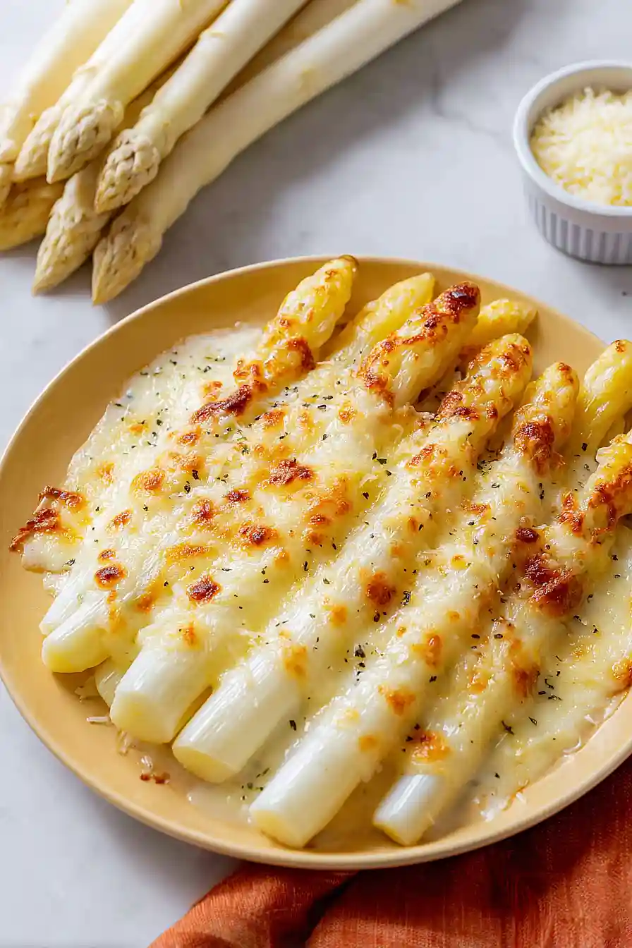 white asparagus gratin