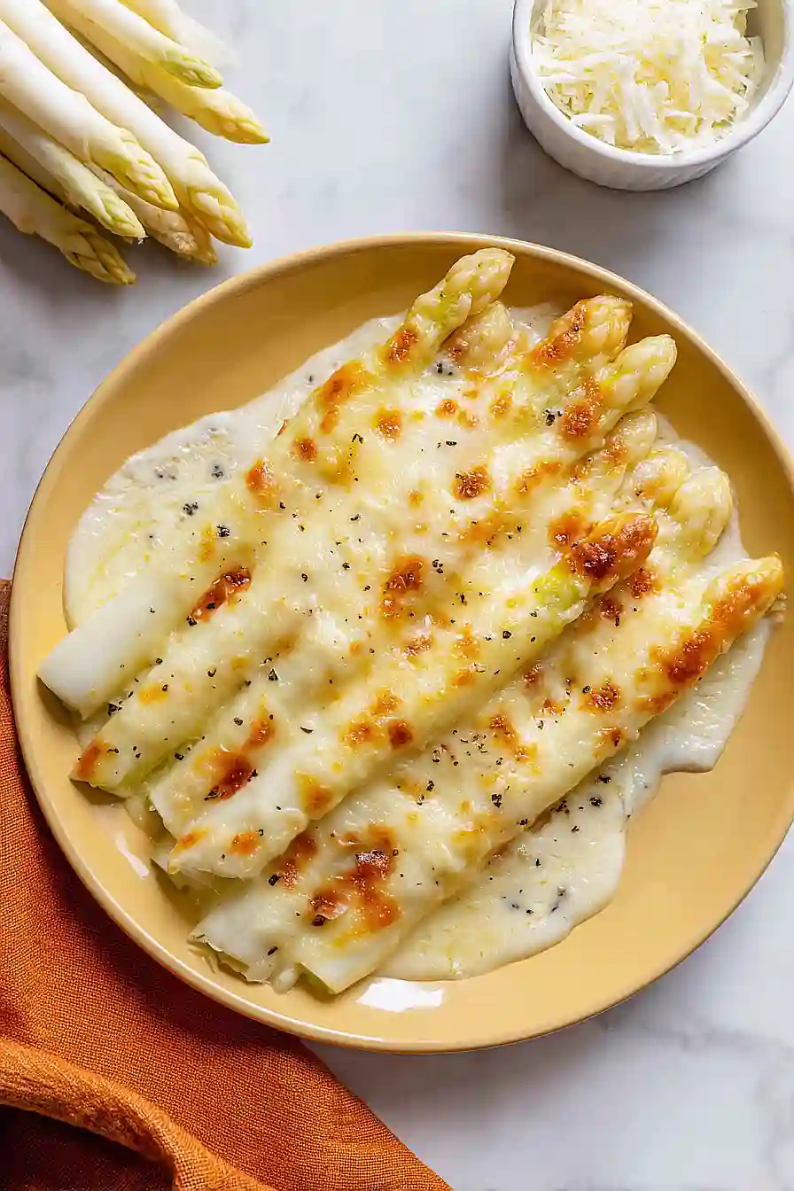 white asparagus gratin