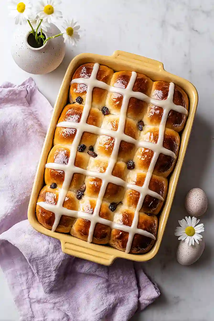 hot cross buns with icing