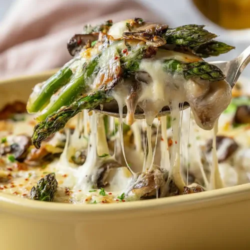 asparagus and mushroom gratin