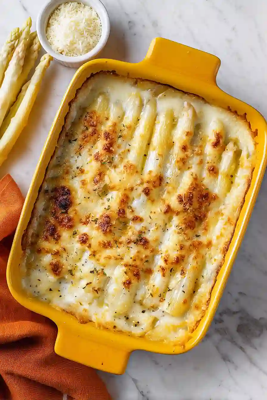 white asparagus gratin