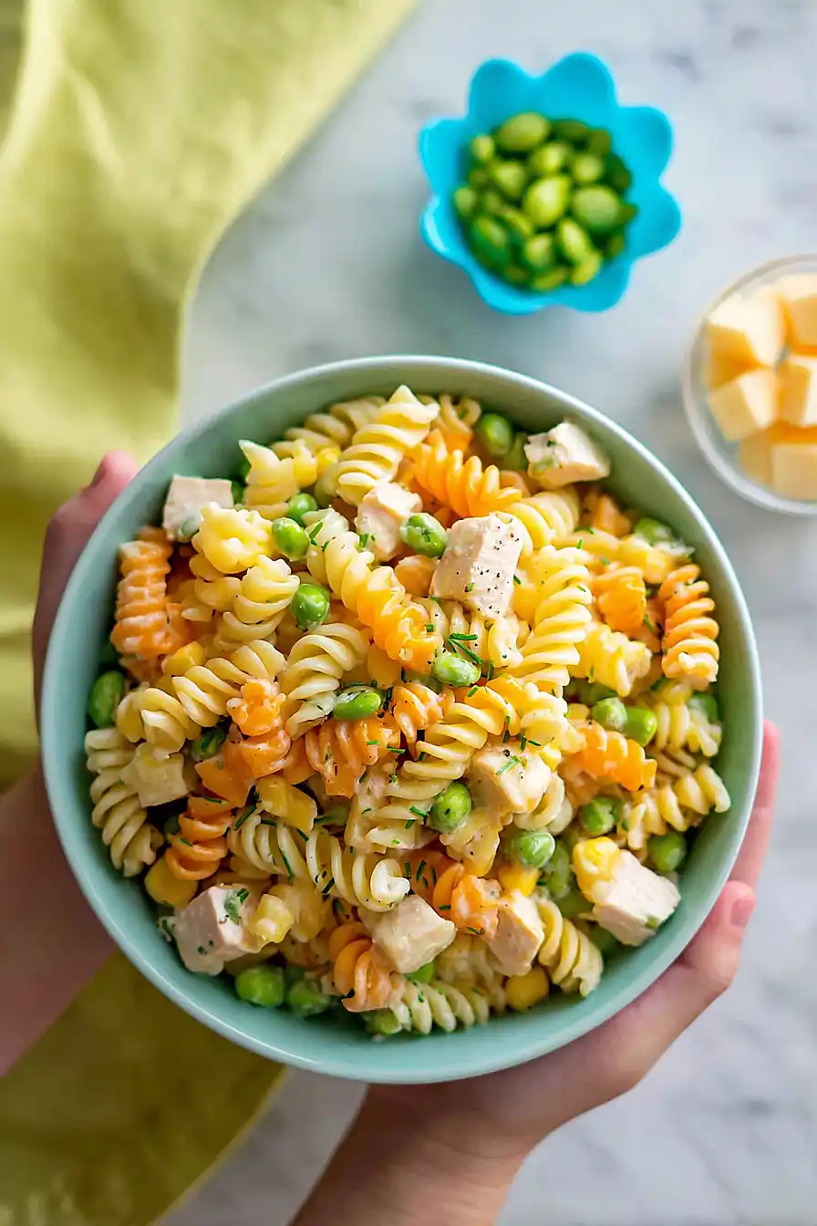 kid friendly pasta salad with chicken