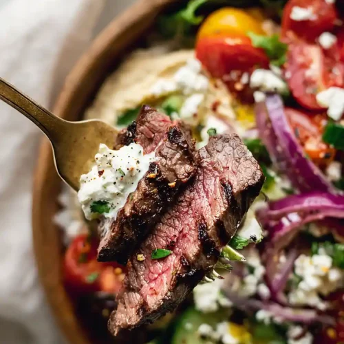 grilled mediterranean steak bowl