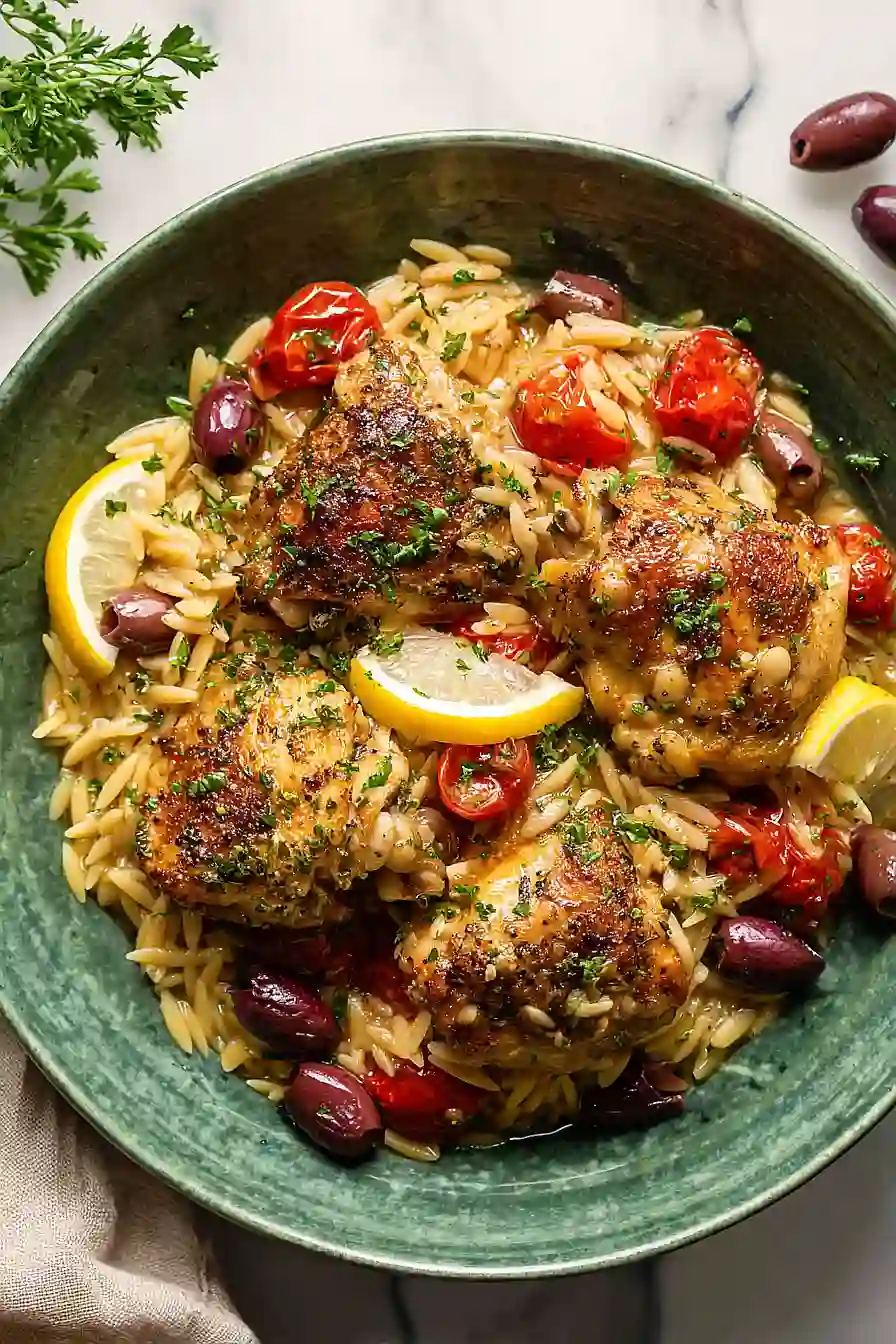 greek chicken and orzo