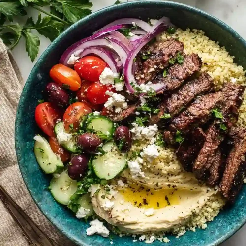 mediterranean steak bowls