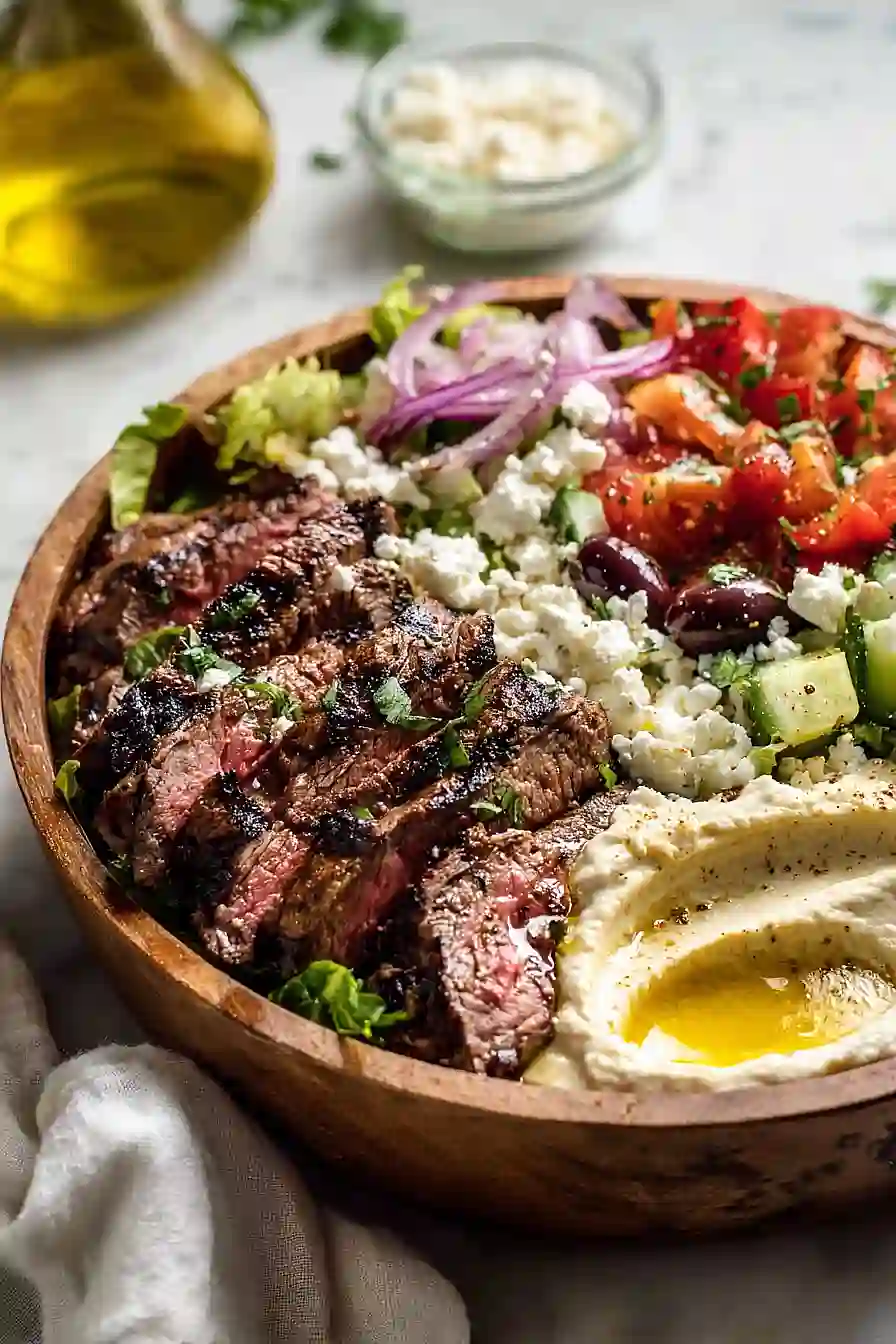 grilled mediterranean steak bowl