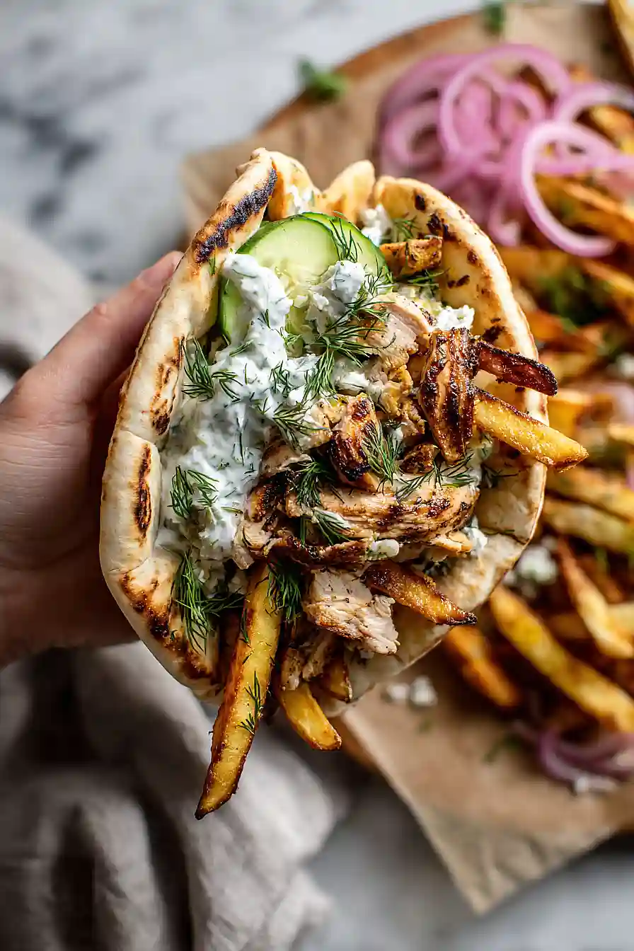 greek chicken pitas