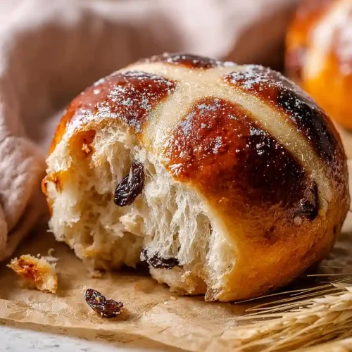 no knead hot cross buns