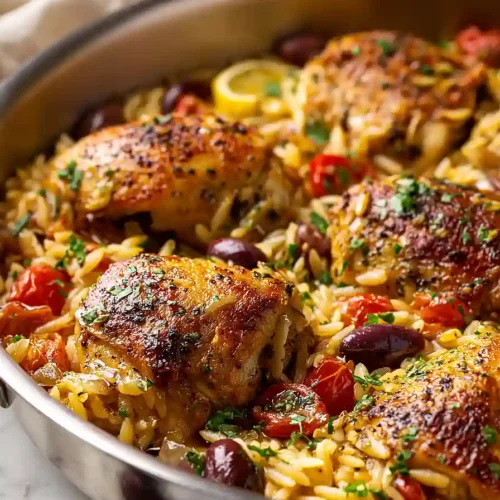 greek chicken and orzo