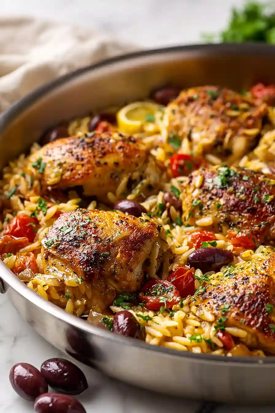 greek chicken and orzo