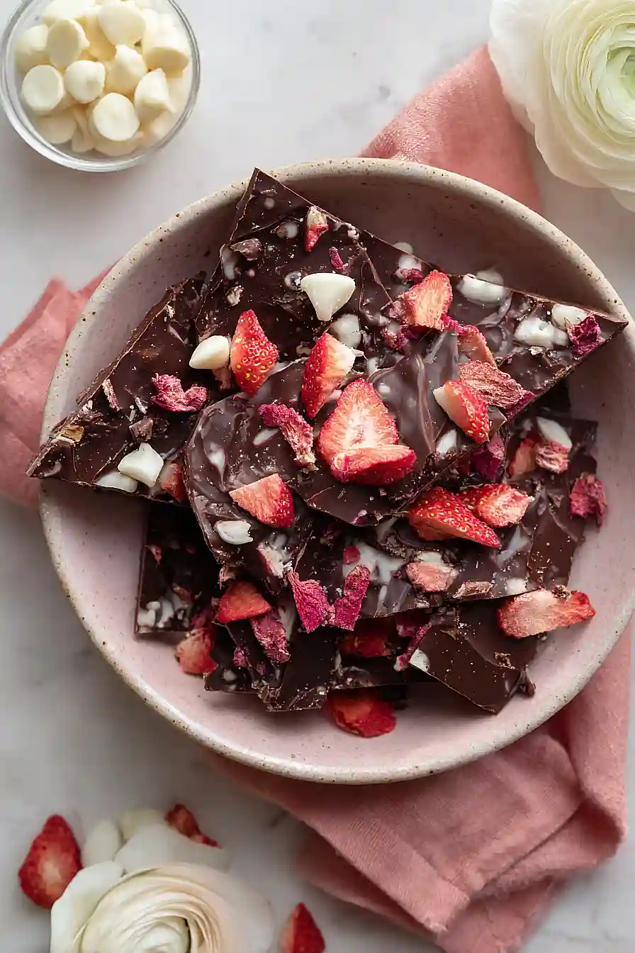 strawberry chocolate bark