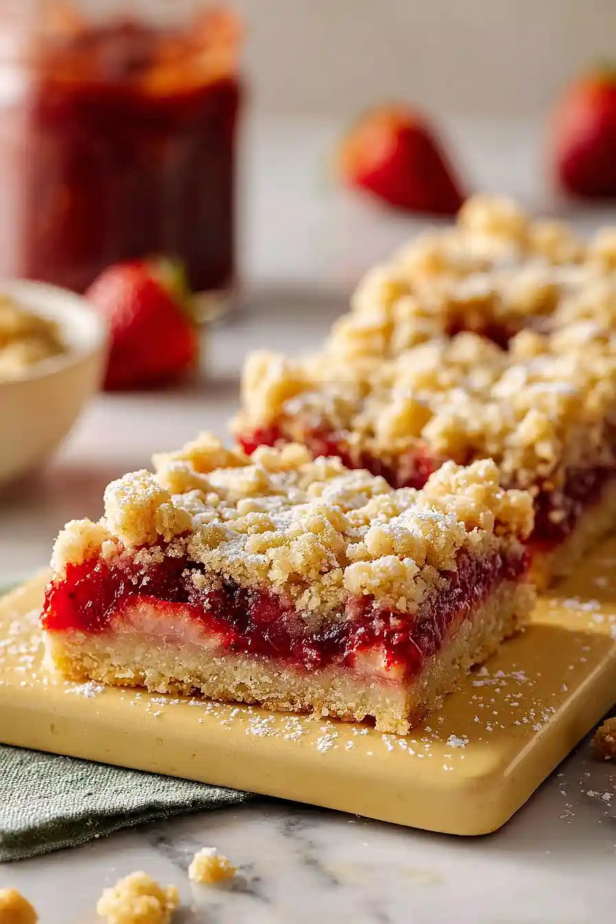 strawberry crumble bars