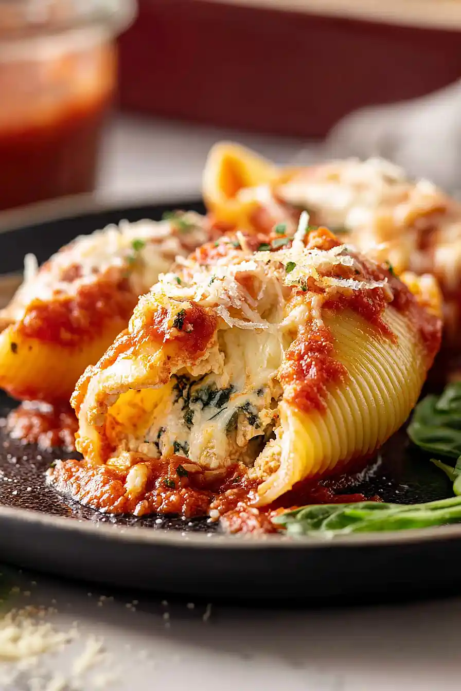 chicken and spinach stuffed shells