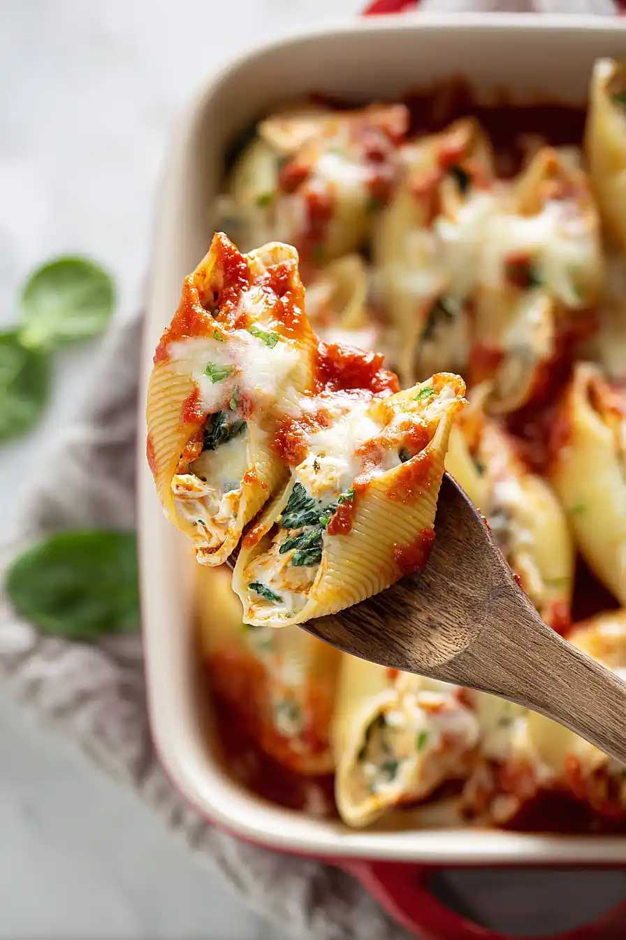 chicken and spinach stuffed shells