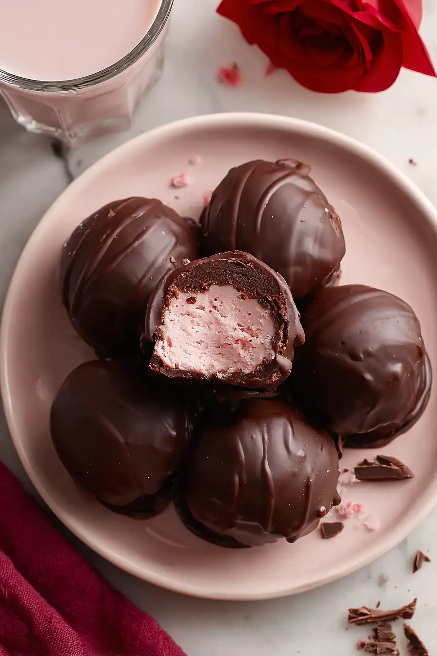 strawberry chocolate truffles