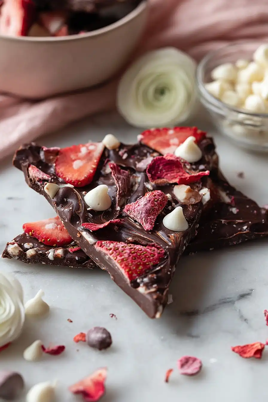 strawberry chocolate bark